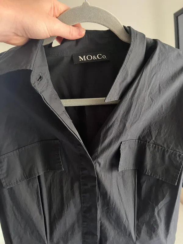 RARE Mo & Co Button Up Black Utility Dress - Image 2
