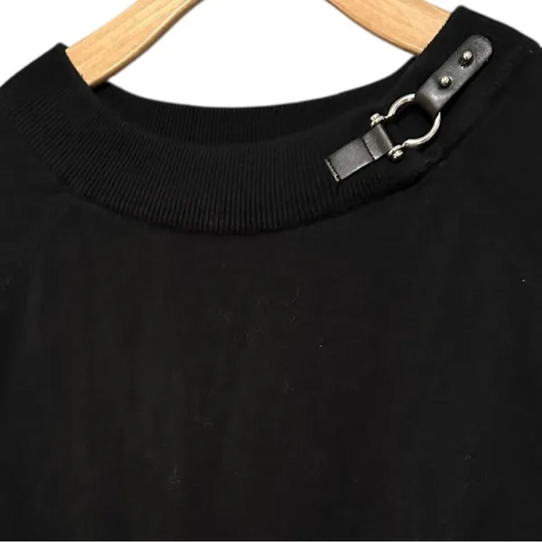 Lauren Ralph Lauren Women’s Size M Black Boatneck Silver Horse Bit Sweater - Image 2