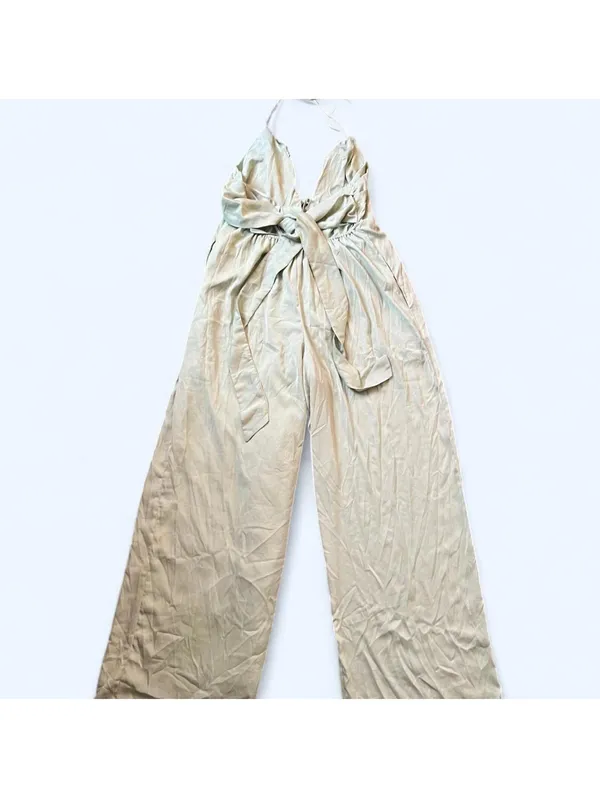 Lulus light sage cottagecore fairy wide leg jumpsuit Size XL - Image 6