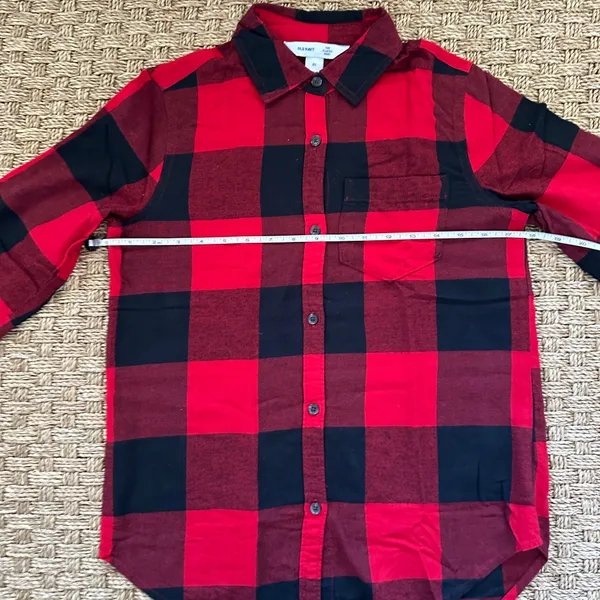 Old Navy Shirt Women's Extra Small Classic Fit Red Buffalo Plaid Flannel - Image 6