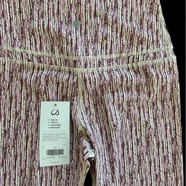 NWT CRZ YOGA Isabella HR Crop Leggings Stripe Multi, Size 4/6 Small NWT - Image 5