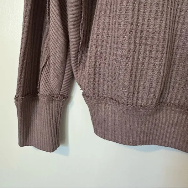 Free People Santa Clara Thermal Waffle Knit Long Sleeve Womens Small - Image 5