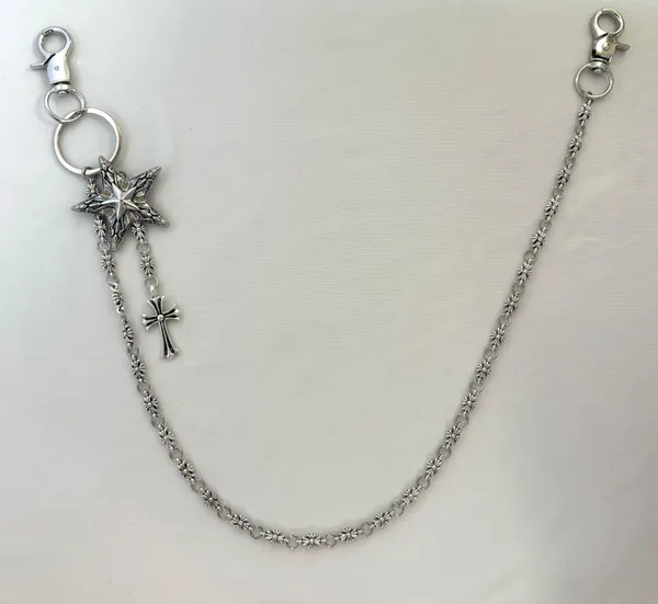 Pentagram Star Cross Pants Chain for Men Women,Jeans Chain,Keys Chain,Biker Wallet Chain,Streetwear Punk Hip Hop Unisex Style - Image 3