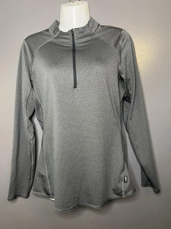 REI Co-op Pullover Womens Small Gray 1/4 Zip Mock Neck Long Sleeve Top Athletic - Image 2