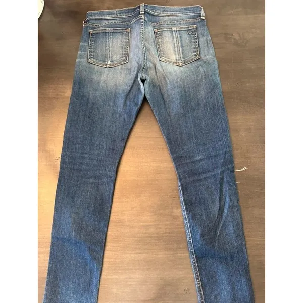 rag & bone/JEAN Distressed Skinny Jeans Size 29 Dark Wash Ripped Knees Denim - Image 5