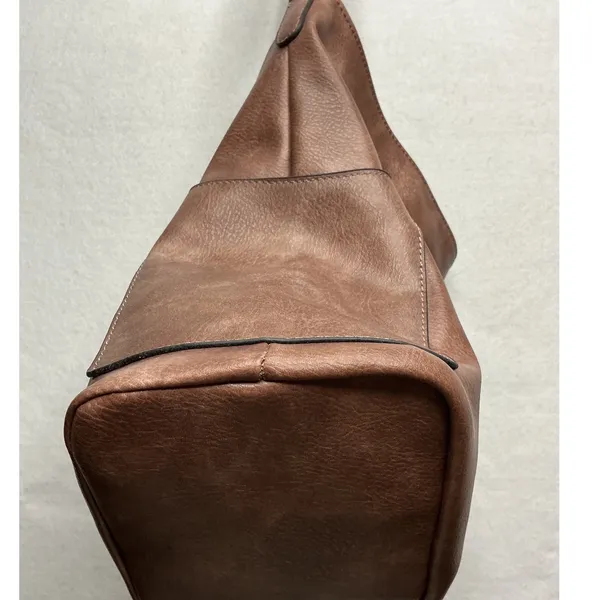 Alyssa Vegan Leather Satchel Shoulder Bag Mauve - Image 9
