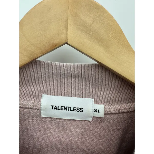 Talentless Mock‎ Neck Crewneck Sweatshirt Women XL Pink Cropped Boxy Thick - Image 6