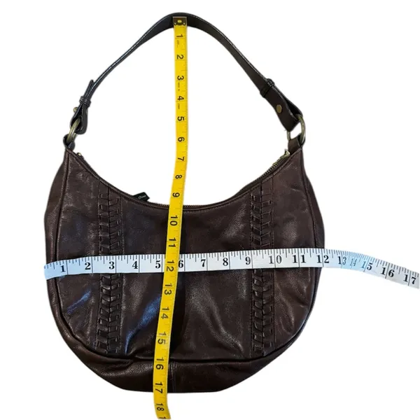Ralph Lauren brown leather woven Y2K small shoulder bag - Image 4