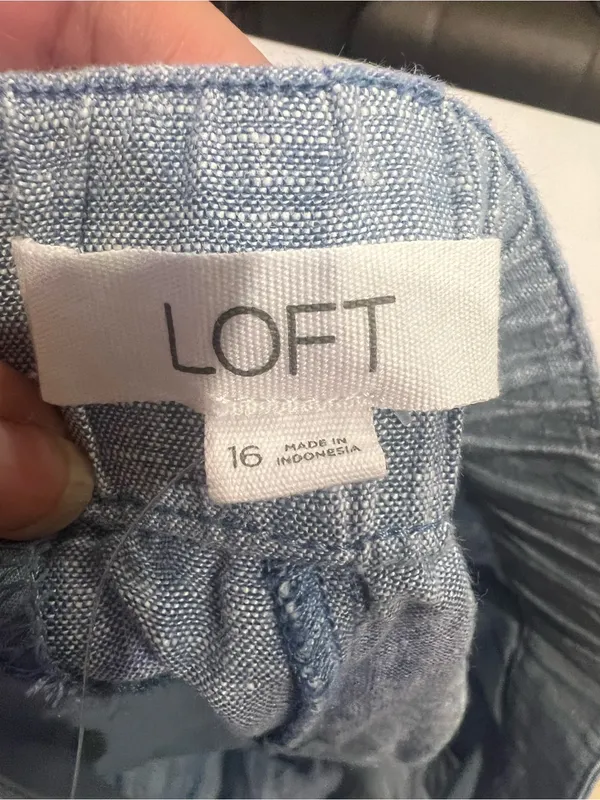 LOFT High-Waisted Blue Linen-Blend Pleated 16 - Image 8