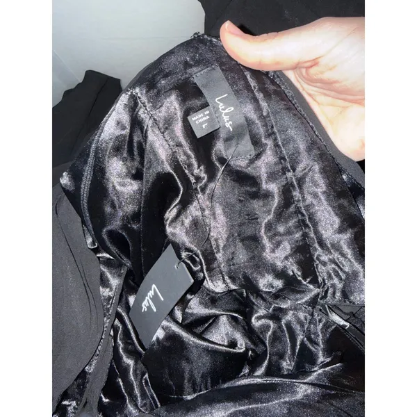 NWT Lulus SZ Large Amazing Evening Black Tiered Maxi Dress Formal Special Event - Image 4
