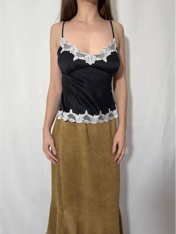 Josephine Chaus Tan Faux Suede Vintage Fall Midi/Maxi Cargo Skirt - Image 3