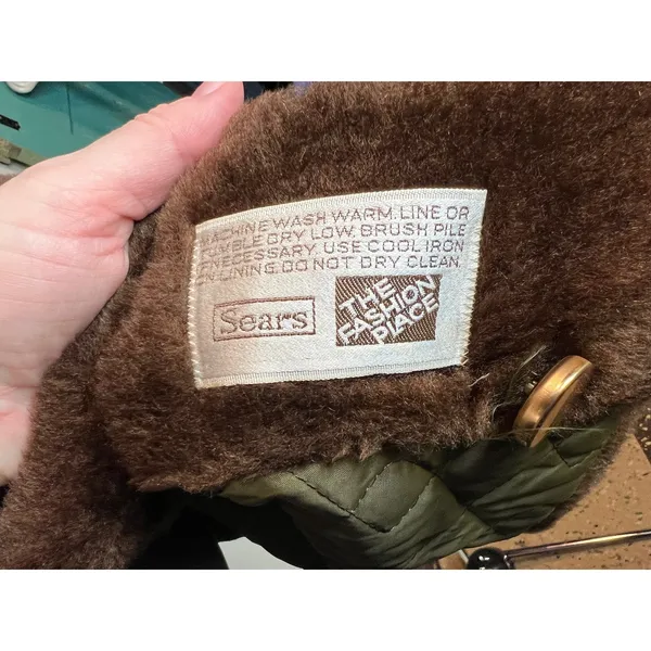 Faux fir coat brown double breasted 1970s Size undefined - Image 8