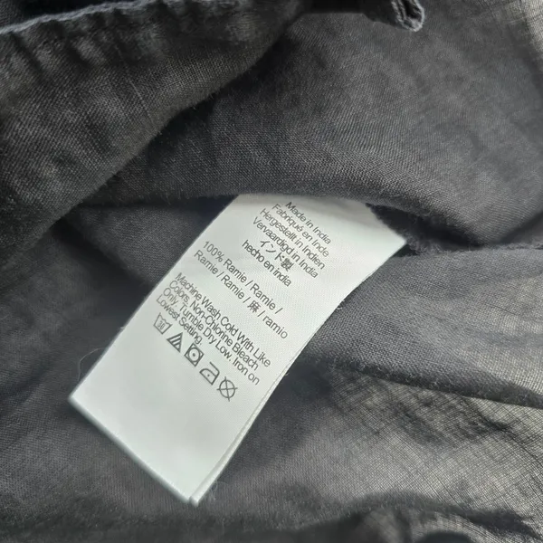 Madewell -534 Resort Long-Sleeve Shirt Black 100%‎ Ramie Size Medium - Image 10