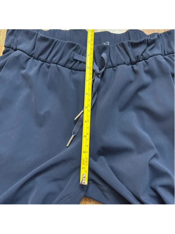 Lululemon Stretch Mid-Rise Cropped Pant 23" True Navy Blue Drawstring Trousers 4 - Image 10