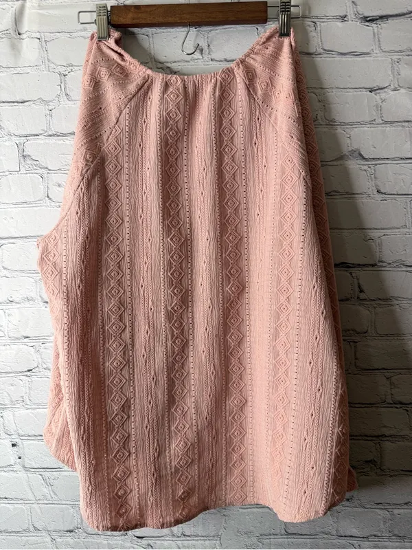 FRYE Dusty Rose Crochet-Detail Peasant Blouse XL - Image 11