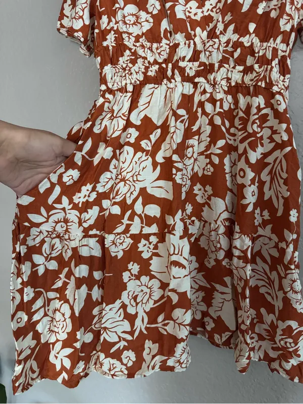 Cupshe • Mini Dress • Always & Forever • Floral Print • Orange • Small - Image 9