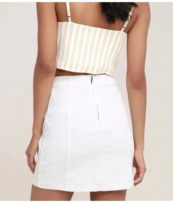 Free People White Mini Skirt Size 4 - Image 2