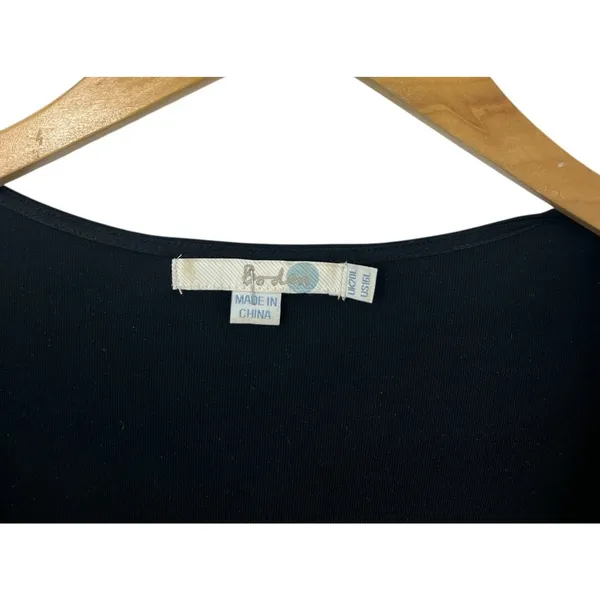 Boden Womens Mabel Jersey Dress 16L Black Ruched Knee Length Minimalist - Image 7