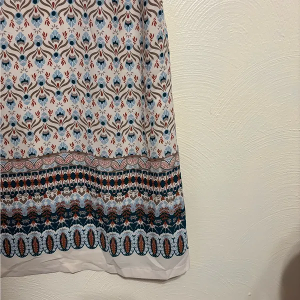 Vibe Boho Border Print Shift Dress Women’s Medium Short Sleeve Lined - Image 6