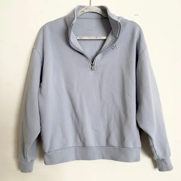 Alo Yoga Accolade 1/4 Zip Pullover Winter Frost S - Image 2