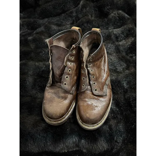 Dr Martens made in england Vintage Lace Up Brown Boots 9 - Image 2