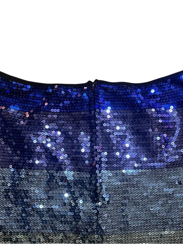 2B Bebe Blue Ombre Sequined Mini Skirt Size Medium - Image 5