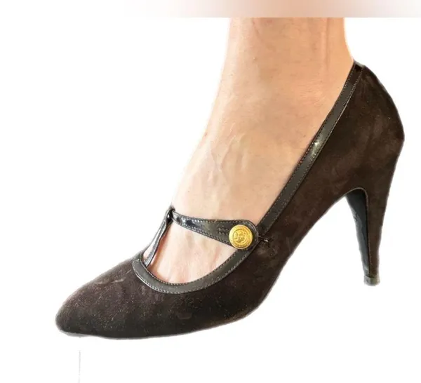 Coach T-Strap Heels Brown Suede size 10 - Image 2