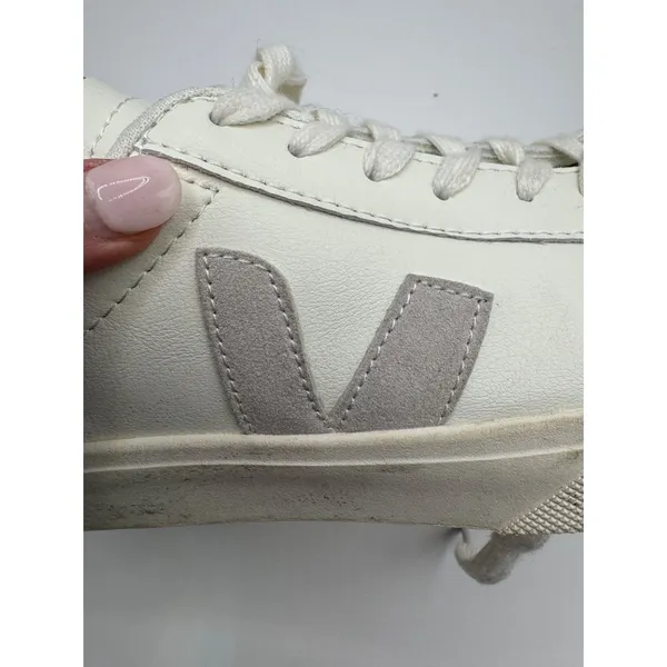 Veja Shoes Women 6‎ White Gray Leather Lace Up Campo Sneakers Fashion Outdoor - Image 10