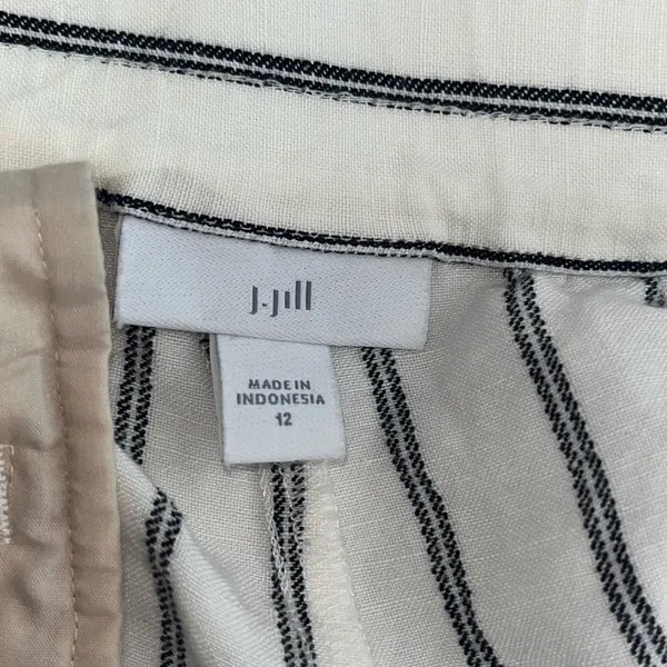 J Jill White w/Black Stripes Wide Legged Pants - Image 6