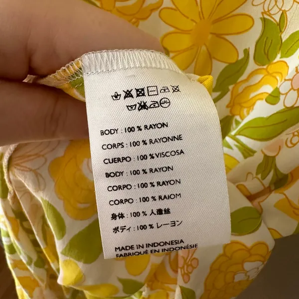 Faithfull The Brand Jean-Marie Yellow Floral Midi Dress Size 6/M - Image 7