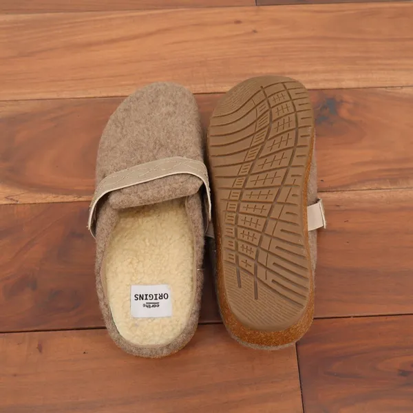Earth Origins Ali Oatmeal Felted Wool Clogs Faux Fur Lined Mules Womens 8 - Image 7