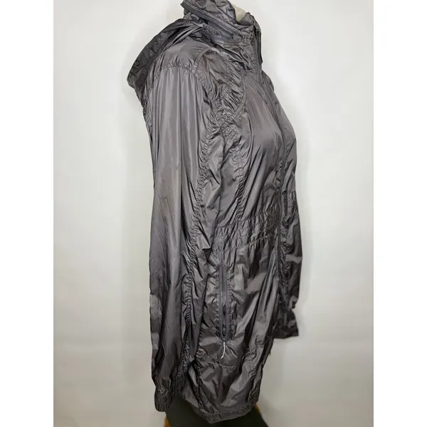 Lole Women Gray DWR Water Repellent Hooded Windbreaker Jacket Size Medium 10-12 - Image 5