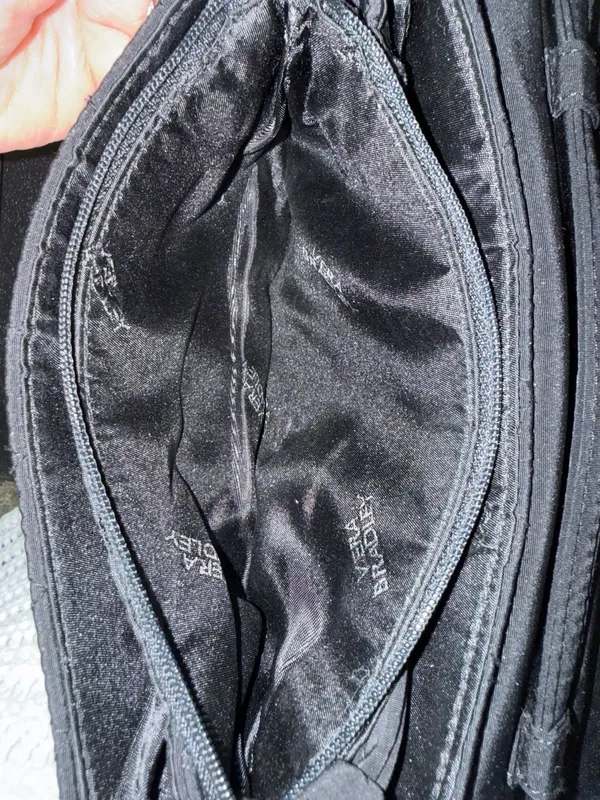 Vera Bradley Quilted Black‎ Microfiber Shoulder Bag - Image 6