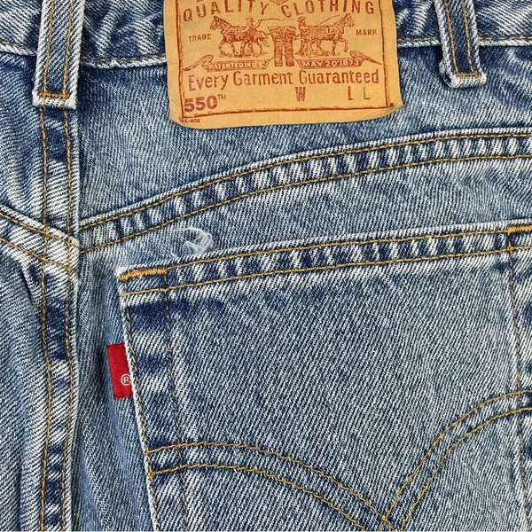 Vintage Levis 550 Relaxed Tapered Jeans Y2K High Waist women 10 28 long tall - Image 7