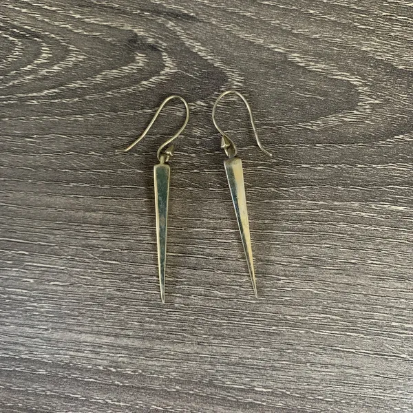 Melinda Maria Drop Pyramid Dagger Earrings 14K Gold Plated - Image 4
