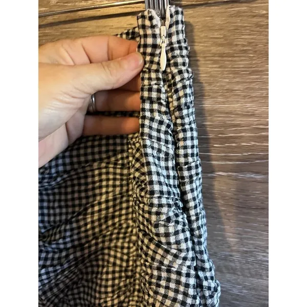 Abercrombie Fitch Mini Skirt Gray White Checkered Plaid Zip Size Small S - Image 4
