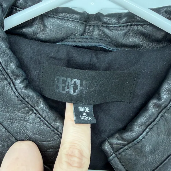 Beach Riot Leather Moto Jacket Adios Bitchachos XS Dolls Kill Gold‎ Zip - Image 7