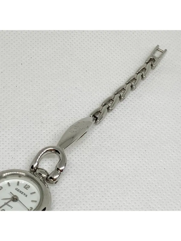 Geneva women’s silver tone watch quartz analog 22mm adjustable running - Image 4
