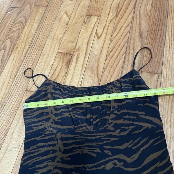 Staud Bell Zebra Print Mini Dress in Black and Brown‎ Spaghetti Strap Size 6 - Image 10