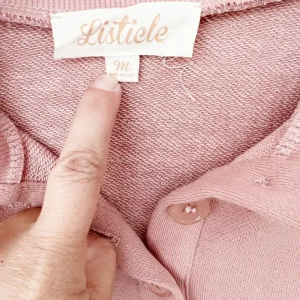NWT VICI Williams‎ Cotton Henley Sweatshirt Blush Pink - Image 8