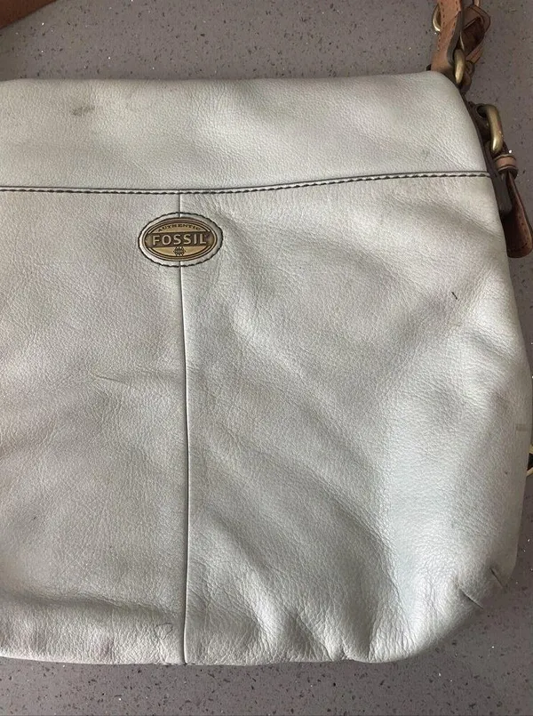FOSSIL Explorer Flap Foldover Hobo Light blue Leather Slouch Shoulder Bag - Image 3