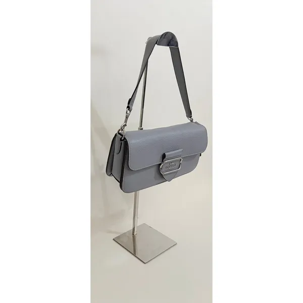 COACH Morgan CL461 Grey Mist Pebble Leather Shoulder Bag Silver Hardware - Image 3