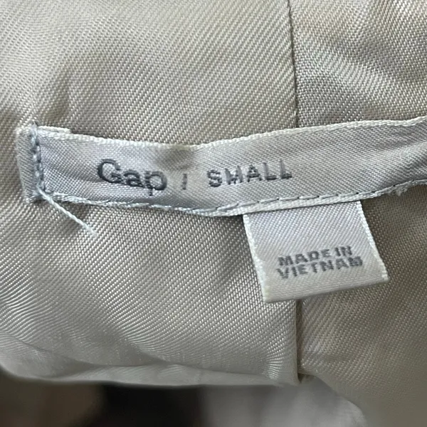 GAP Beige Long Sleeve Mock Neck Belted Double Breasted Trench Coat Jacket Size S - Image 4