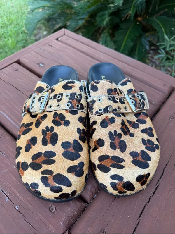 ALOHAS Halia Leopard Print Buckle Mules Clogs EU 41 US 10.5 $220 - Image 4