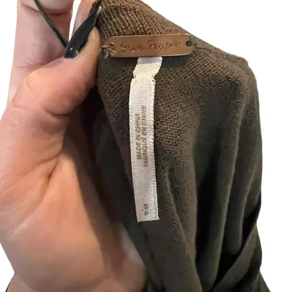 Free People Women's‎ Small Brown Button Front Cardigan Sweater - Image 2