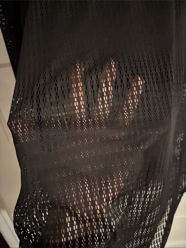 Black Mesh Tunic Swim Cover Up - Image 4