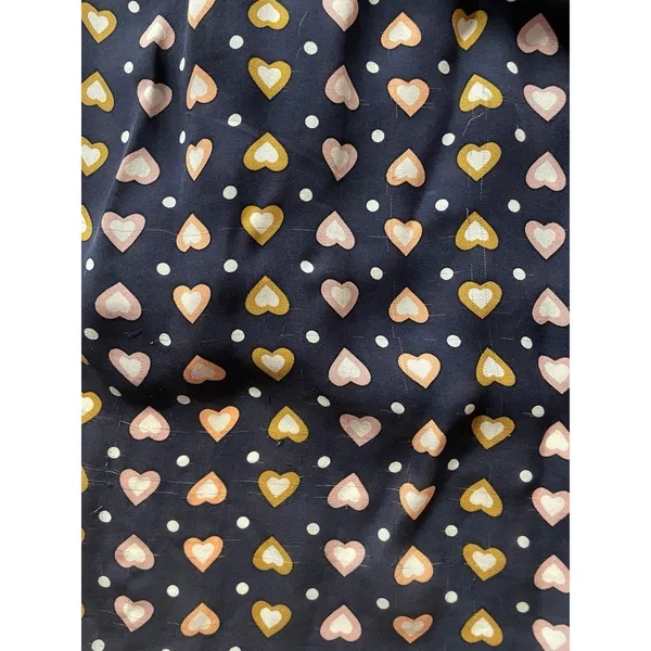 J. Crew Dark Navy Heart Print Blouse Size 4 - Image 9