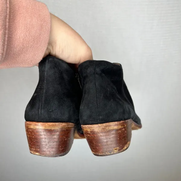 Sam Edelman Black Suede Ankle Booties Block Heel Women‎ Size 9.5 - Image 3