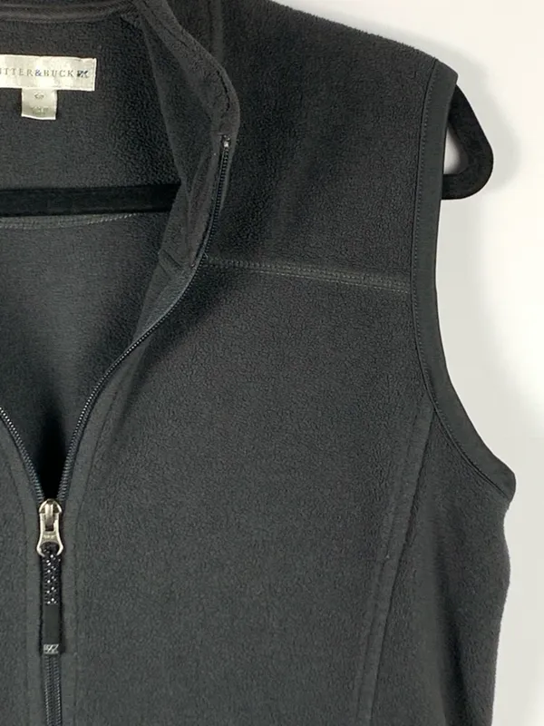 Cutter & Buck Fleece Vest Women Petite Small Black Full Zip Golf Outdoor - Image 3