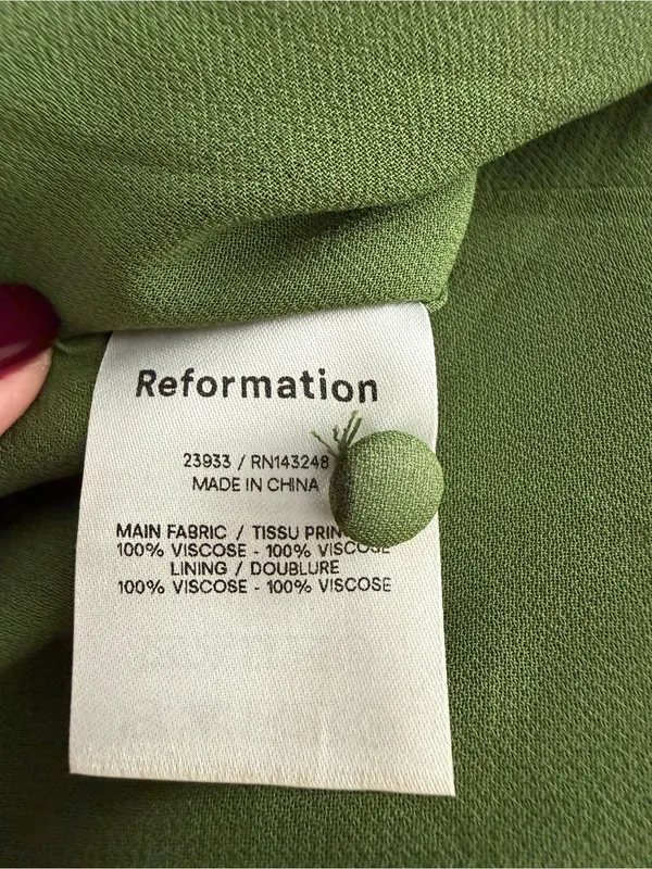REFORMATION Carolena Midi Dress In Lomita Green Size 2 - Image 6